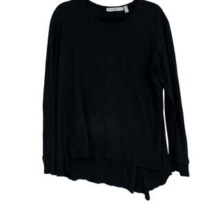 Wilt Black Long Sleeve Asymmetrical Hem Blouse Womens M Fall Casual Lagenlook